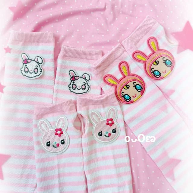Japanese Cartoon Mp Y2k Accessories Summer Expose Fingers Sunscreen All Match Oversleeve Sweet Girl Cute Rabbit Arm Sleeves