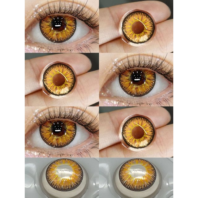 VISUASHOW Blue & Red Natural Crazy Anime Cosplay Colored Contact Lenses Breathable Soft Lens For Coser Party Eye Makeup Contacts
