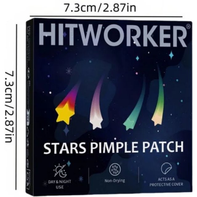 60 sheets/box of 4 colors of star acne stickers - water-based gel acne cover stickers, facial patches with makeup mirror