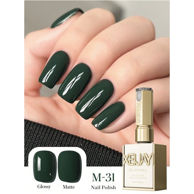 2025 New Autumn and Winter Military Green Pure Color Versatile White Long-Lasting Nail Salon Suitable for Nail Polish DIY