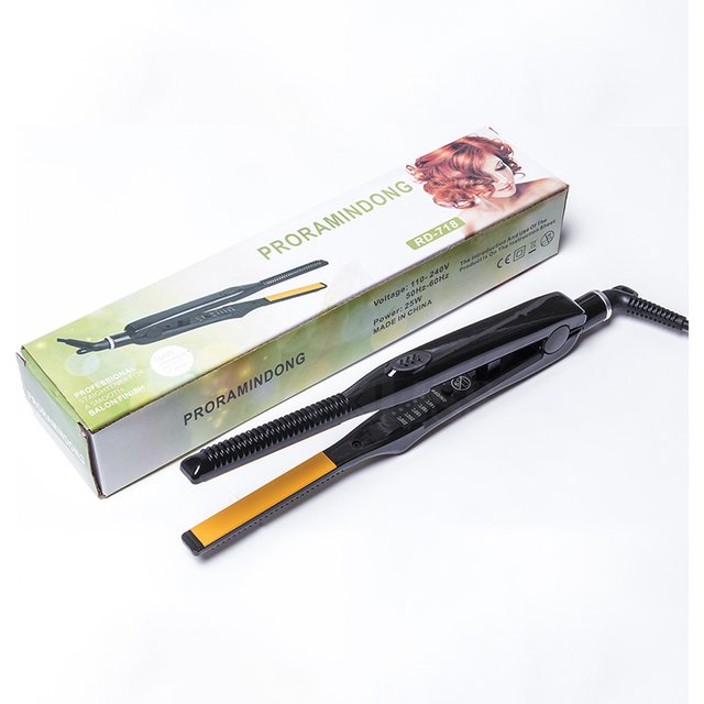 Mini Teddy Wave Hair Straightener Thin Pencil Flat Iron Titanium Professional Salon Hair Curler for Short Hair