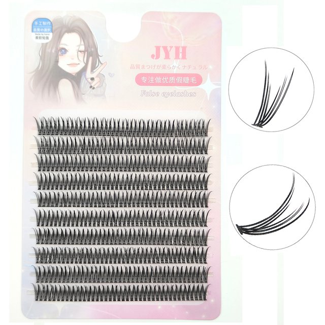 400PCS Natural Fan Eyelashes High Quality Fish Tail Silk False EyeLash C Curl Dovetail Fly Eyelash Extension Diy Lashes Makeup