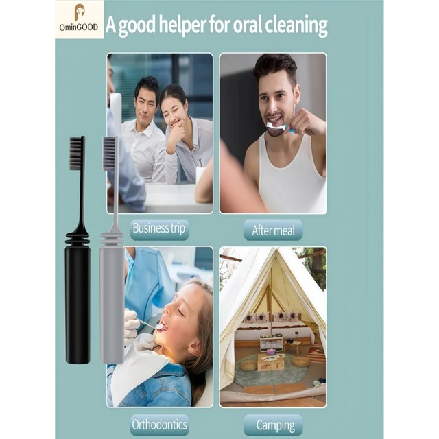 Travel Toothbrush Outdoor Camping Portable Folding Small Tooth Brush Traveling Toothbrushes for Adults Teeth Brushes