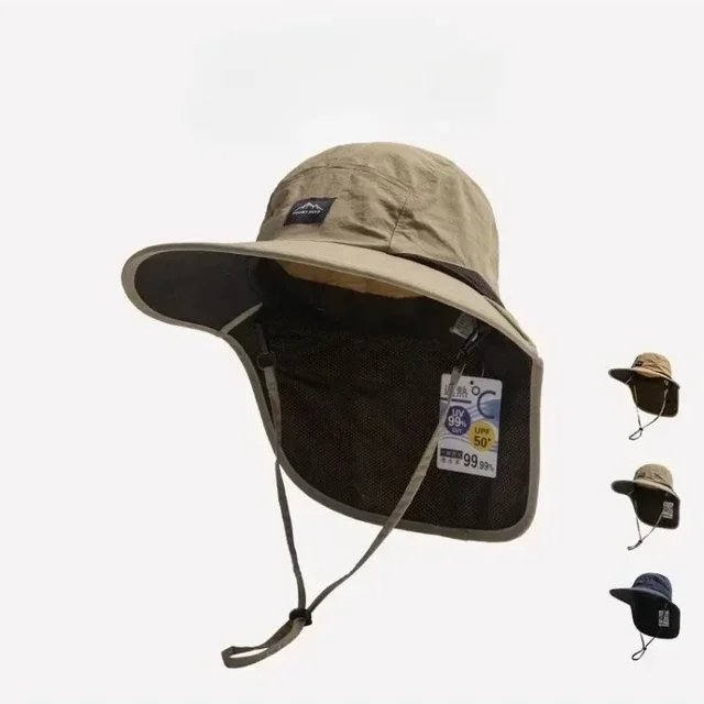 Caps Summer Wide Brim Bucket Neck Protection Unisex Quick-drying Panama Sunscreen Visor Hats for Fishing Hiking Outdoor