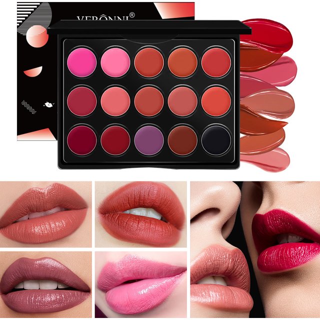 Lip Gloss Velvet Lipstick Palette,Waterproof Long Lasting Matte Shimmer Diamond Lipstick Beauty Lip Cosmetic Makeup Gift