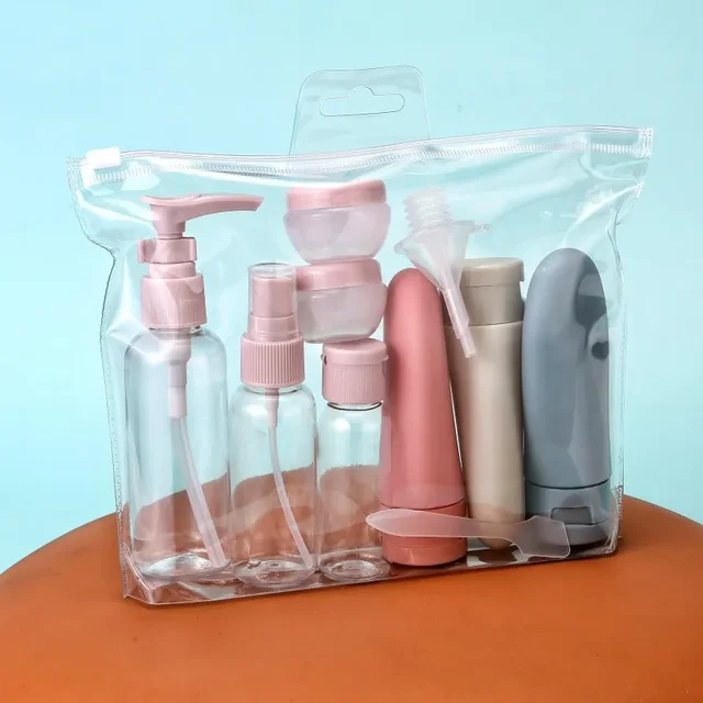 Récipient de liquide de voyage, outil Portable, ensemble de bouteilles de parfum, Lotion en Spray rechargeable, shampoing, Tube de douche, recharge d'embouteillage cosmétique