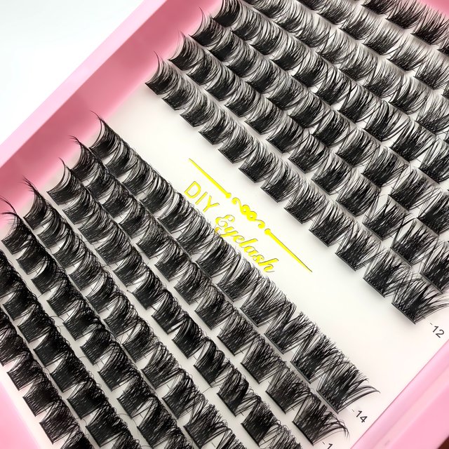 168Pcs Lash Clusters D Curl Wispy Fluffy Individual Lashes Extensions Natural Look DIY Eyelash Extension for Daily Party Makeup