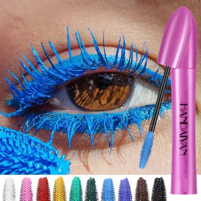 InjMascara-Crème colorée imperméable à l'eau, bleu, rouge, noir, longueur, bavure, UNIS issement,