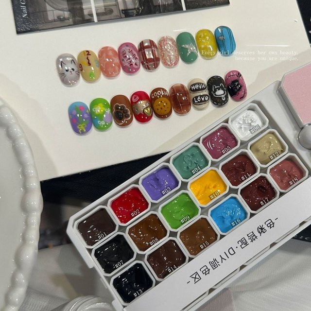 HEMA TPO Free Pat Painting Gel Palette 18colors Pink Nude Gel Nail Polish Soak Off UV LED Gel Polish for Nail Art DIY Manicure