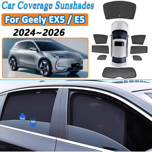 Sunshade For Geely EX5 E5 2024 2025 2026 Car Mesh Window Sun Visor Sunscreen Magnetic Privacy Curtains Cover Auto Accessories