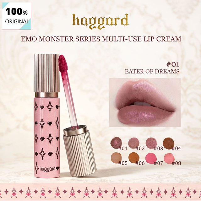Haggard EMO Monster Series Multi-Use Lip Cream,Velvet Finish&Creamy Texture,Luxury Makeup,Soft-Focus Effect&Natural Finish Look