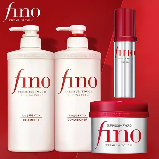 Fino Premium Touch Haarpflege-Set - 550ml Kollagen-Keratin-Shampoo & Conditioner, 230g Glanz-Haarmaske, Repariert Trockenes Beschädigtes Haar