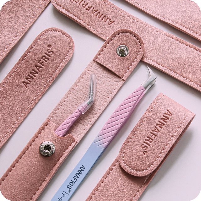ANNAFRIS Fiber Tip Lash Tweezers Stainless Steel Eyelash Extension Tweezers Precise fiber Anti-slip Tweezer Makeup Tools