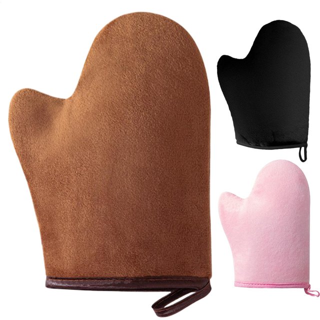 New Self-Tanning Glove Body Lotion Mitt Double-Sided Prevents Sticky Hands Applicator Quick Dry Flocking Glove Makeup Applicator