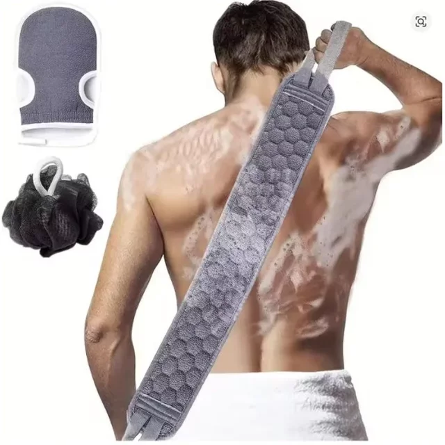 Shower Exfoliating Back Scrubber Bath Belt Towel Ball Glove Deep Mud Clean Korean Body Washcloth Japanese Rear Scrub Pull Strap