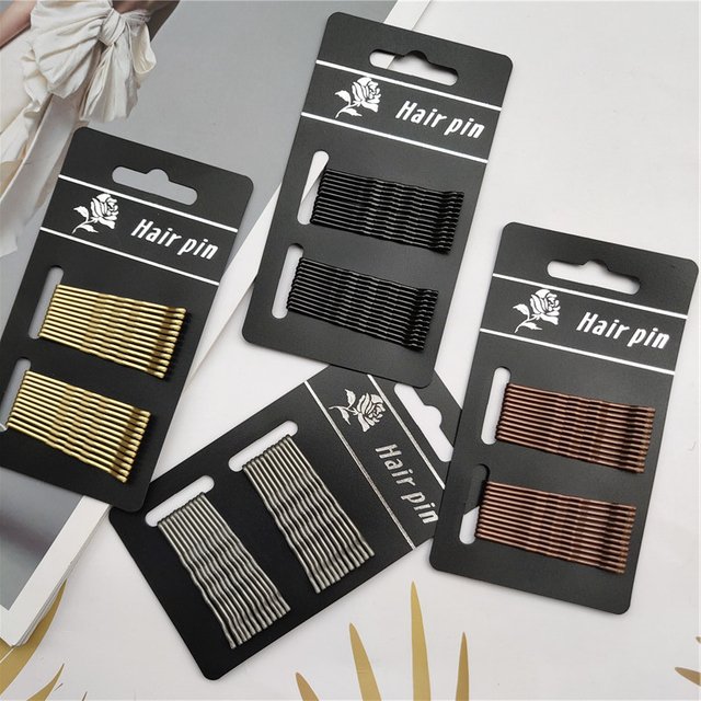 24/50 stücke Schwarz Haarnadeln Für Frauen Haar Clip Dame Bobby Pins Unsichtbare Welle Hairgrip Metall Haarspange Make-Up Pony feste Grips