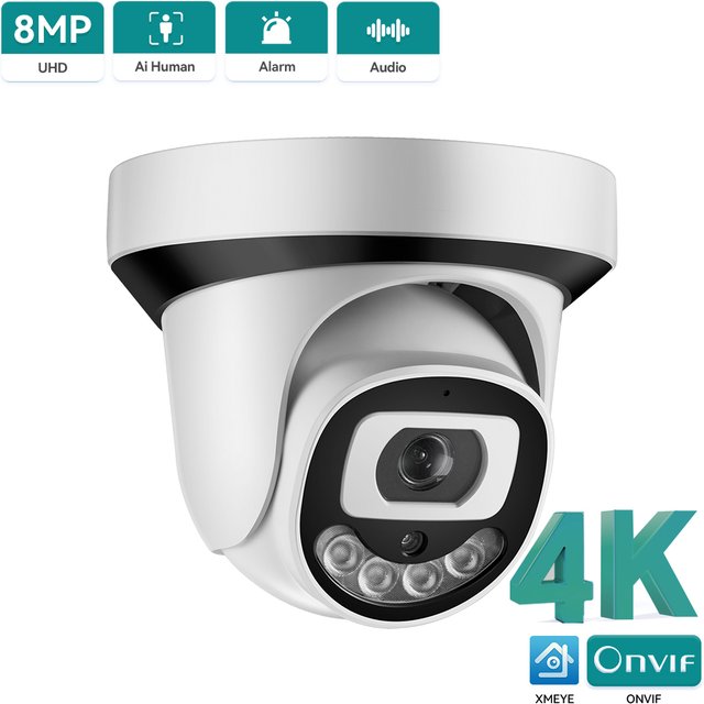 XMeye – caméra de Surveillance intérieure IP Ultra HD 8MP 4K, ONVIF, avec détection faciale, Audio bidirectionnel, vision nocturne, codec H.265