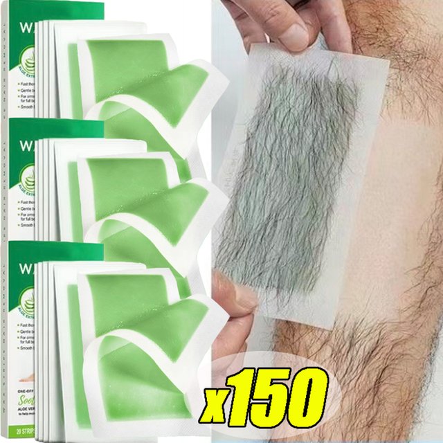 150PCS Painless Fast Hair Removal Wax Strips Facial Body Hair Removal Bikini Leg Arm Hair Removal Patch Unisex Women Beauty Tool