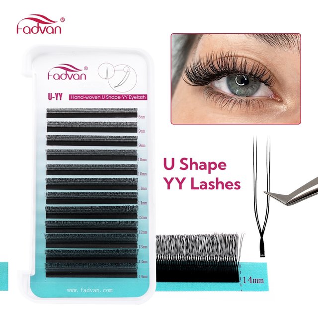 FADVAN U Shape YY Lashes C/D Curl Eyelashes Extension Waterproof Premium Soft Make up Mink Faux Lashes