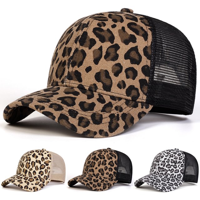 Unisex Leopard Print Baseball Net Caps Spring and Summer Outdoor Adjustable Casual Hats Sunscreen Hat Sports Cap
