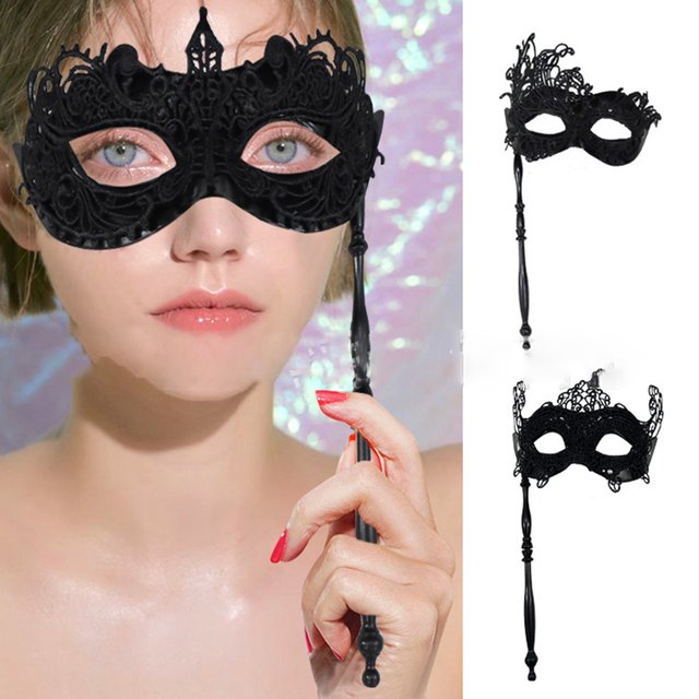 Masque de mascarade pour femmes, masque de mascarade avec bâton de maintien, carnaval du Mardi Gras,