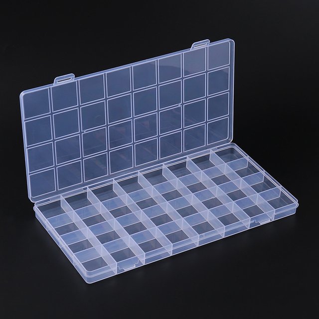24/32 Grids Transparent Organizer Box Plastic Square Organizers Storage Boxes For Home Makeup Jewelry Accessories