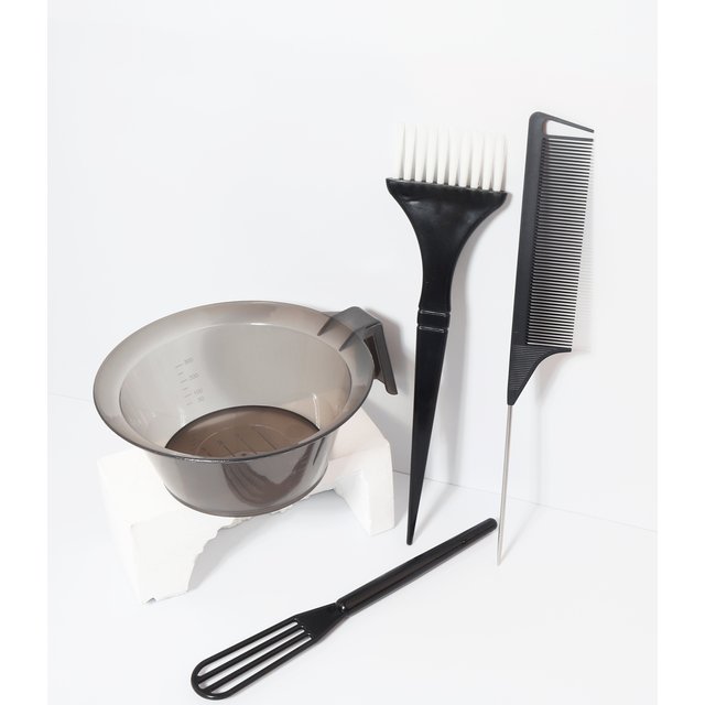 4pcs Hair Dye Set, Equipped with Professional Hair Brush, Hair Bowl, Mixer, and Comb, Special for Real Hair Wigs