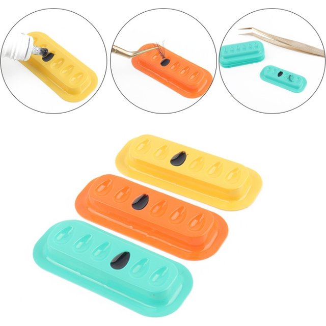 100pcs Disposable Eyelash Extension Glue Holder Pallet Gasket Lash Adhesive Container Tray Eyes Pad Long Strip Makeup Tool