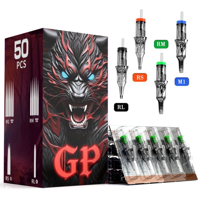 Goldplume Tattoo Needles, Disposable Needles, Rl Rs Rm M1 Series, Suitable for Tattoo Machines, Can Be Used for Eyebrows, Eyeliner, and Permanent Makeup.