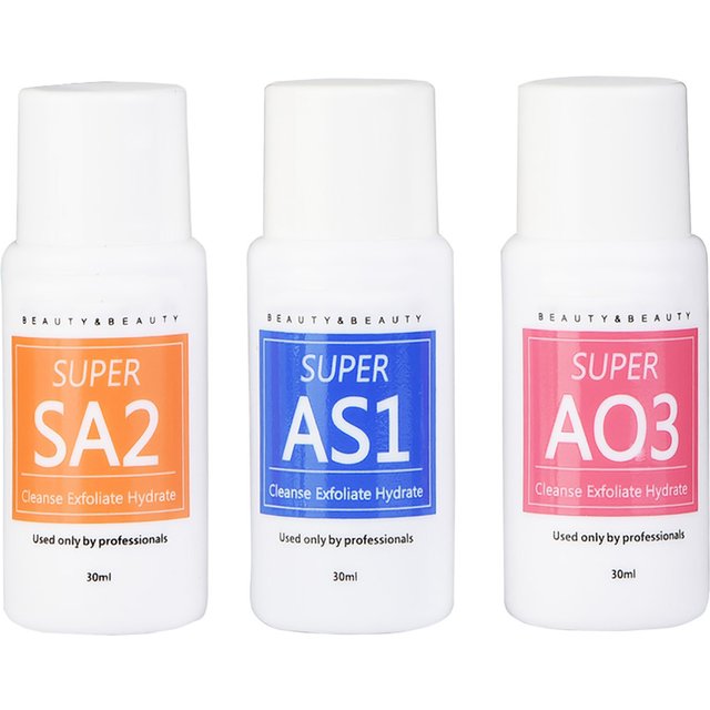 3Pcs 30ml Aqua Peeling Solution AS1 SA2 AO3 for Hydrafacial Dermabrasion Beauty Machine Facial Skin Care Strong Cleansing