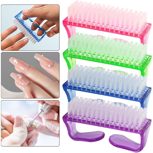 Large Nail Art Cleaning Brush Plastic Soft Remove Dust Finger Care UV Gel Manicure Pedicure Tool Makeup Brushes Scrubbing Tools