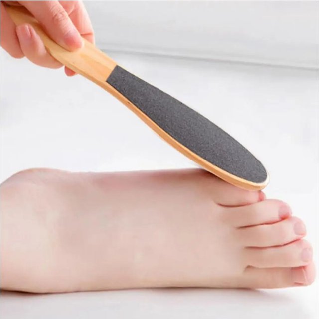 Wooden Handle Double-Sided Foot File - Professional Callus Remover & Exfoliating Foot Care Tool | Pedicure Tool for Smooth Feet