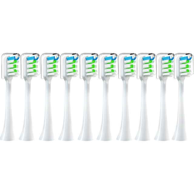 10PCS Vacuum Sealed Packed Replacement Brush Heads for SOOCAS X3/X3U/X5 Soft Sonic Electric Toothbrush DuPont Cleaning Nozzles