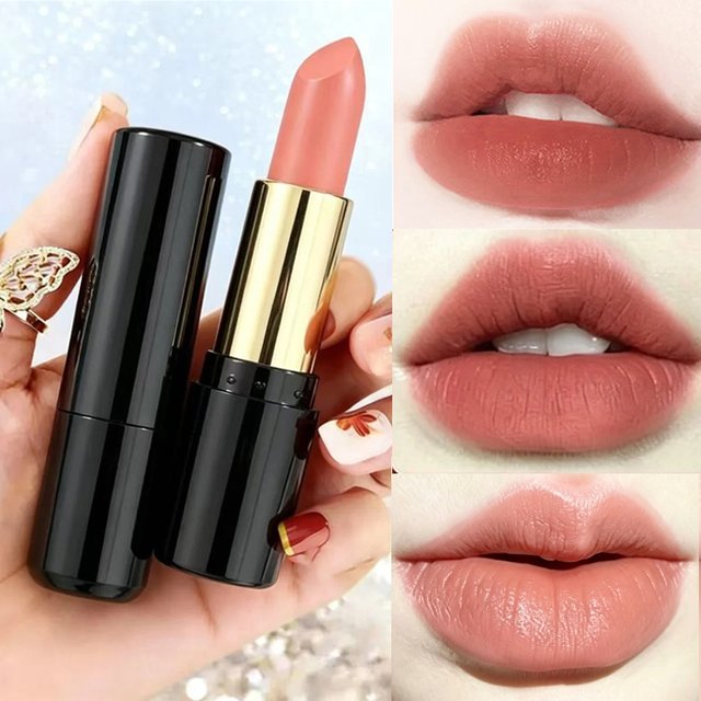 Cinnamon Nude Brown Lipstick Matte Velvet Moisturizing Lasting Non-Fading Nude Lipstick Smooth Finish Daily Lip Makeup Cosmetics