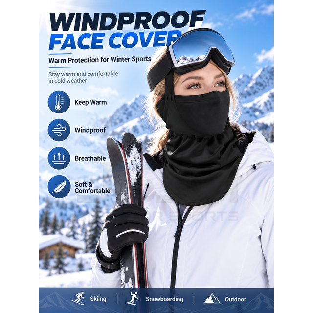 Women's Winter Ski Face Mask Thermal Fleece Neck Warmer Windproof Breathable Balaclava for Snowboarding Cycling Outdoor Sports