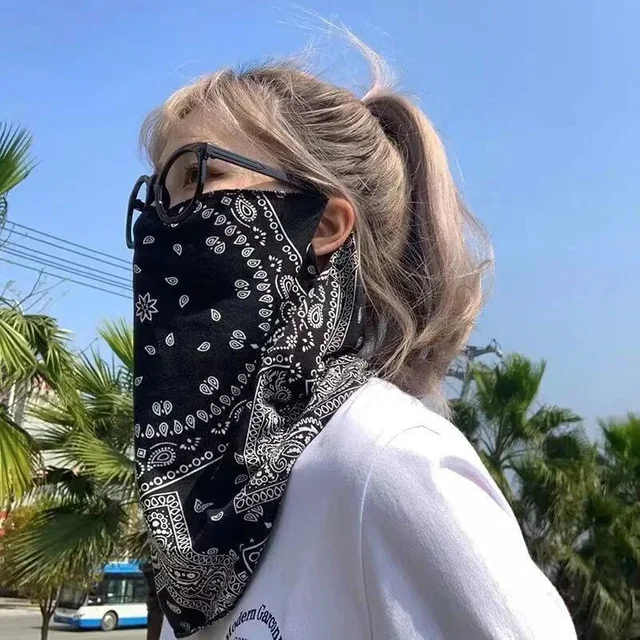 Hip Hop UV Protection Sunscreen Mask Summer Face Neck Cover with Ear Scarf for men Women Outdoor Cycling