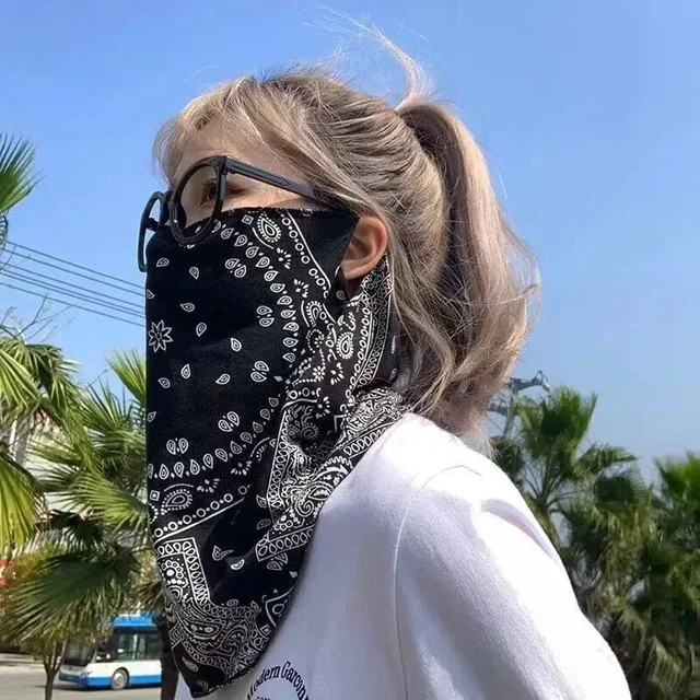 Hip Hop UV Protection Sunscreen Mask Summer Face Neck Cover with Ear Scarf for men Women Outdoor Cycling
