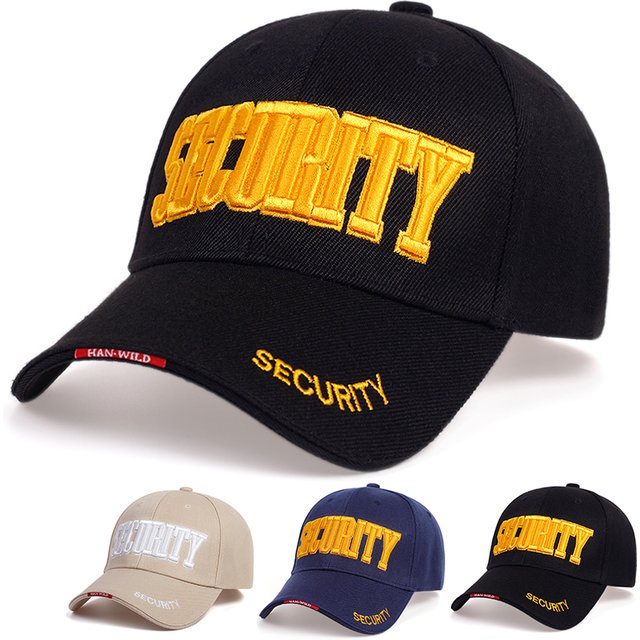 Unisex Security Letter Embroidery Baseball Caps Spring and Autumn Outdoor Adjustable Casual Hats Sunscreen Hat