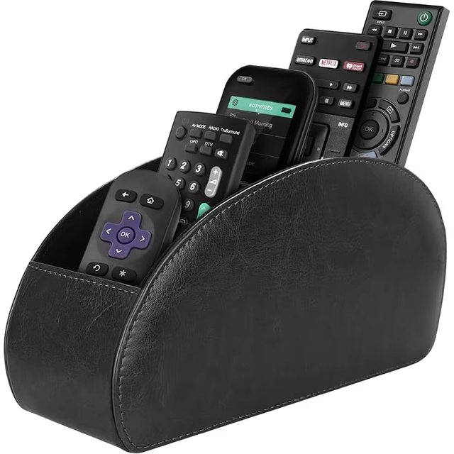 Leather Material Remote Control Storage Box Curved Multi-Functional Desktop Organizer Bedside Table Makeup Brush Storage Tool