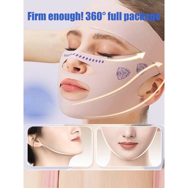 Adjustable V Line Face Sculpting Mask 3 Fold Compression Chin Wrap Latex Free Sleep Strap Facial Lifting Tightening Night Use