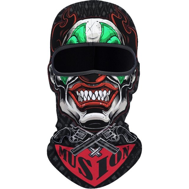 Musion Balaclava Helmet Liner Full Face Mask Skull Print Moto Topeng Muka Rider for Cycling and Riding Motorcycle