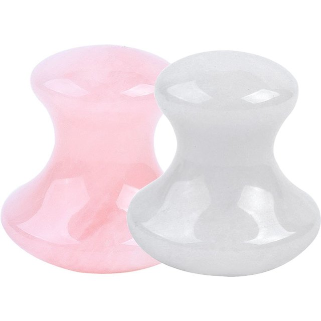 1PC Natural Rose Quartz Mushroom Facial Back Foot Acupuncture Massage Scraper SPA Therapy Jade Board Face Massager Gua Sha Tool