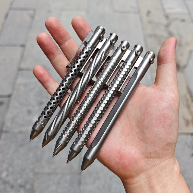 Stylo en alliage de titane EDC avec Collection d'écriture, outils EDC portables multifonctionnels pour l'extérieur