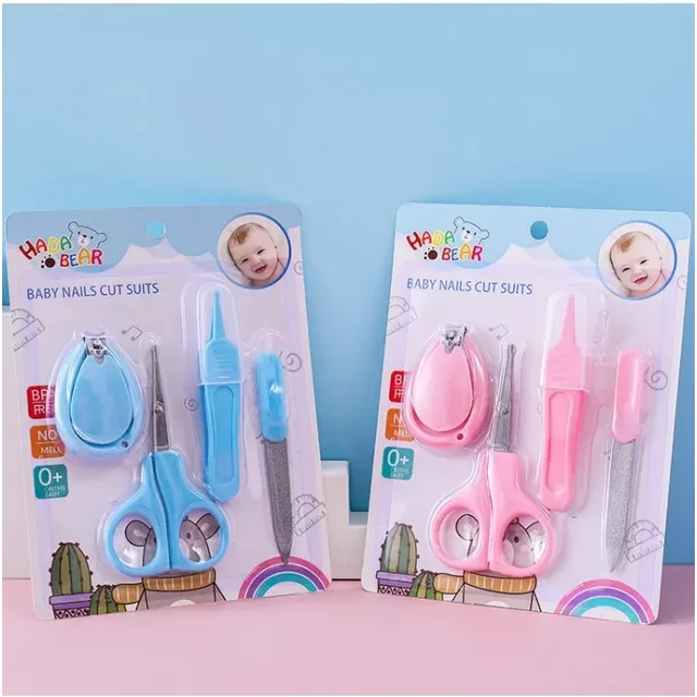 Anti-pinch Baby Nail Care Kit Stainless Steel Round Head Nail Clippers Scissors 1/2/4Pcs