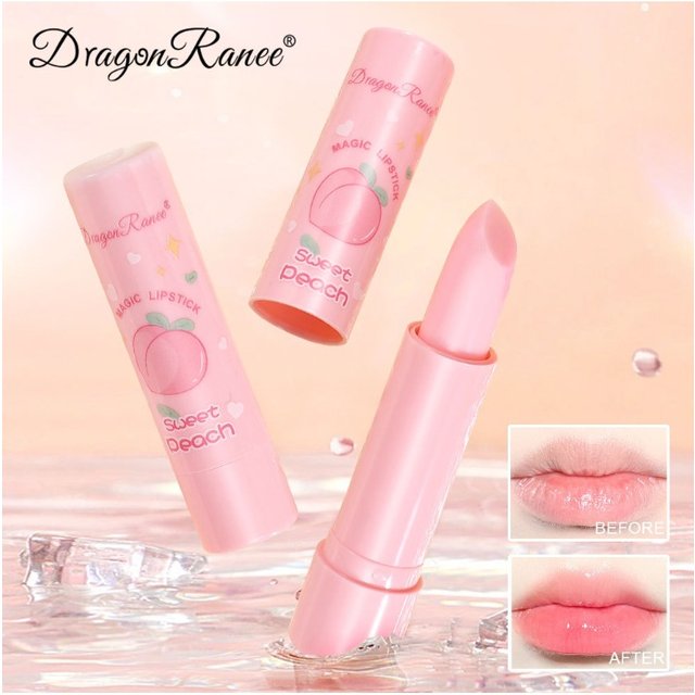 Color Changing Lipstick Moisturizing Hydrating Fruit Warm Changing Peach Pink Lipstick Lip Jelly Smooth Shimmering Lip Makeup