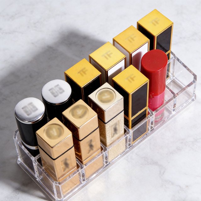 1pc-Desktop Lipstick Storage Box, Transparent Acrylic Lip Gloss Storage Compartment, Display Rack for Organizing Lipstick Boxes