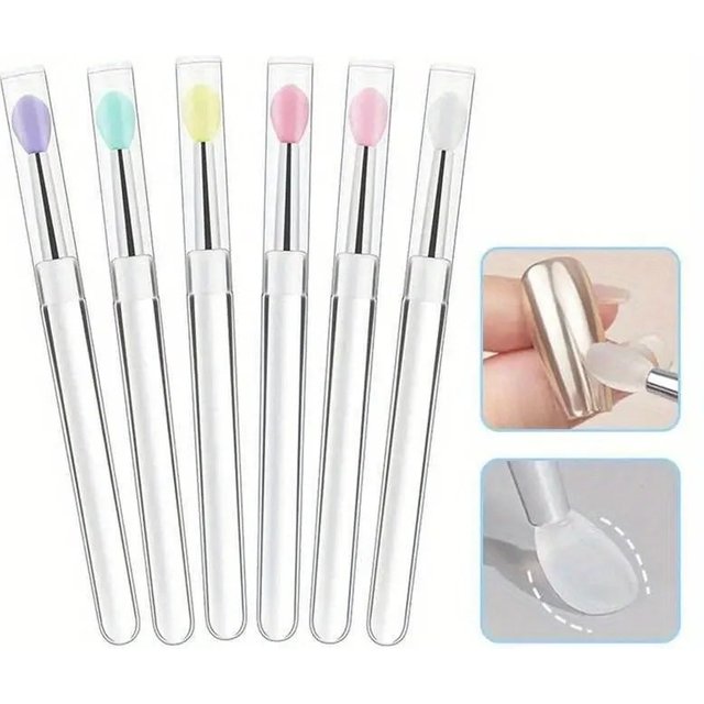 Silicone Lip Brush with Cover Dustproof Lipstick Applicator Glitter Eyeshadow Brush 2 in 1 Portable Multi Purpose Tool for Work