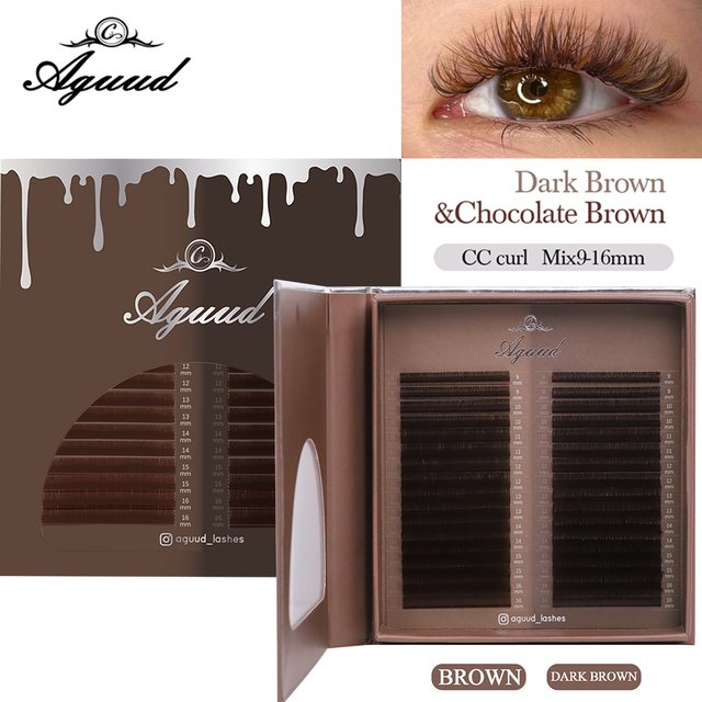 32Rows Light Dark Brown Eyelash Extension Mix 9-16 Mink Individual Lashes High Quality Color Natural Korean Eyelash Makeup Cilia