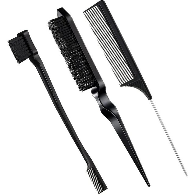 3-Piece Hair Styling Comb Set with Triple Tear Hair Brush, Mouse Tail Comb Edge Brush, Salon Hair Styling Tool, Hair Tail Tool