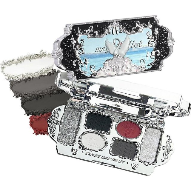 Six Color Swan Ballet Eyeshadow Palette Natural Nude Matte Shimmer Strawberry Glitter Pigment Eye Shadow Pallete